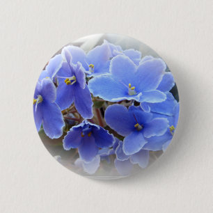 Badge Rond 5 Cm Violettes africaines bleues