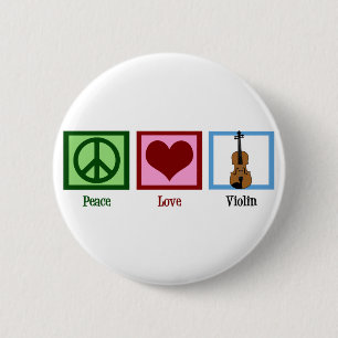 Badge Rond 5 Cm Violon d'amour de paix