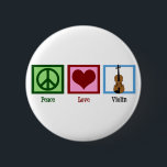 Badge Rond 5 Cm Violon d'amour pour la paix<br><div class="desc">Sympa signe de paix,  coeur et violon. Un joli bouton violoniste. Un grand pochette.</div>