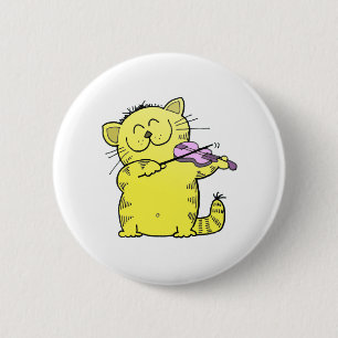 Badge Rond 5 Cm Violon de jeu de Kitty