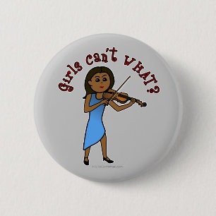 Badge Rond 5 Cm Violon de la petite fille noire