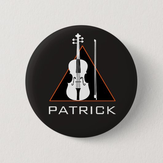 Badge Rond 5 Cm Violon espace négatif minimal moderne Violoniste (Devant)