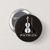 Badge Rond 5 Cm Violon espace négatif minimal moderne Violoniste (Devant & derrière)