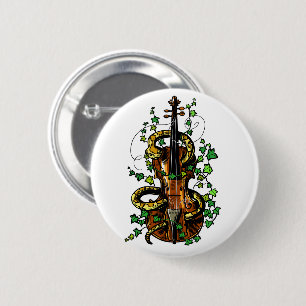 Badge Rond 5 Cm Violon et serpent
