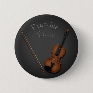 Badge Rond 5 Cm Violon miniature & Bow à l'intérieur personnalisé