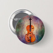 Badge Rond 5 Cm Violoncelle magique avec des papillons (Devant & derrière)