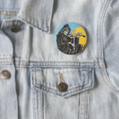 Badge Rond 5 Cm Violoneur foncé (En situation)
