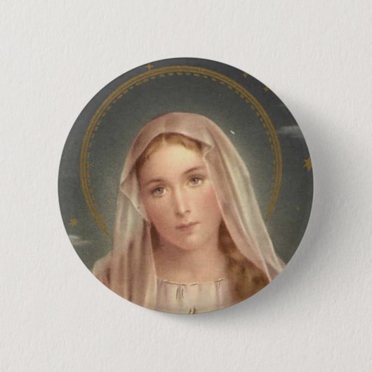 BADGE ROND 5 CM VIRGIN MARY (Devant)