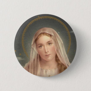 BADGE ROND 5 CM VIRGIN MARY