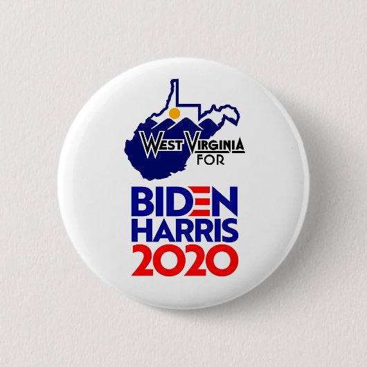 Badge Rond 5 Cm Virginie-Occidentale pour Biden Harris 2020 (Devant)