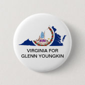 Badge Rond 5 Cm Virginie pour GLENN YOUNGKIN GOVERNOR Button (Devant)