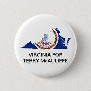 Badge Rond 5 Cm Virginie pour TERRY McAULIFFE GOVERNOR Button