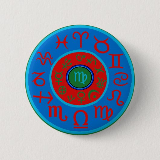 Badge Rond 5 Cm Virgo - Celestial Zodiac (Devant)