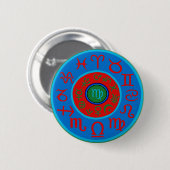 Badge Rond 5 Cm Virgo - Celestial Zodiac (Devant & derrière)