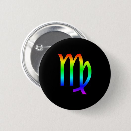 Badge Rond 5 Cm Virgo Rainbow (Devant & derrière)