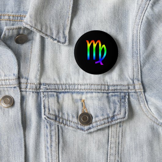 Badge Rond 5 Cm Virgo Rainbow (En situation)