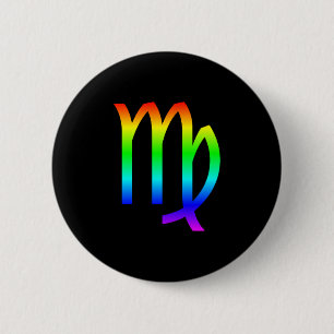 Badge Rond 5 Cm Virgo Rainbow