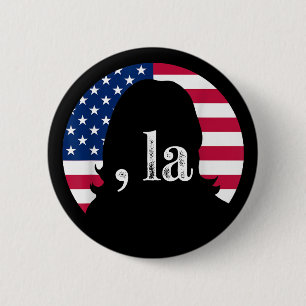 Badge Rond 5 Cm Virgule La Kamala Harris Présidente Élection 2024