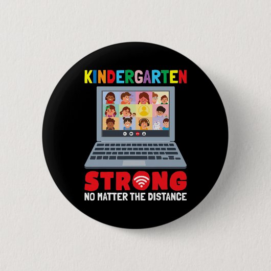 Badge Rond 5 Cm Virtual Kindergarten Fun 100 jours d'enseignement  (Devant)