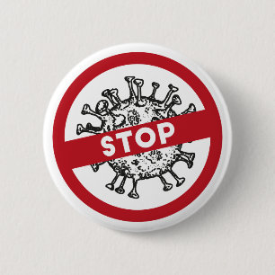 Badge Rond 5 Cm Virus Covid19