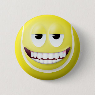 Badge Rond 5 Cm Visage 2 de balle de tennis