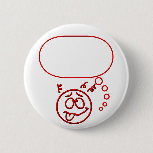 Badge Rond 5 Cm Visage #3 (avec la bulle de la parole)