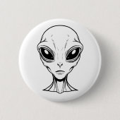 Badge Rond 5 Cm Visage Alien (Devant)
