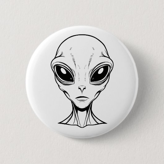 Badge Rond 5 Cm Visage Alien (Devant)