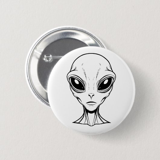 Badge Rond 5 Cm Visage Alien (Devant & derrière)