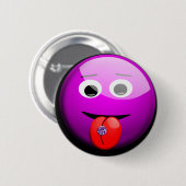 Badge Rond 5 Cm Visage avec bouton de langue percé (Devant & derrière)