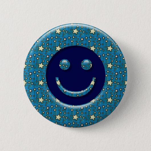BADGE ROND 5 CM VISAGE AVEC DES ÉTOILES (Devant)