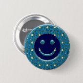 BADGE ROND 5 CM VISAGE AVEC DES ÉTOILES (Devant & derrière)