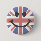 Badge Rond 5 Cm Visage britannique de drapeau (Devant)
