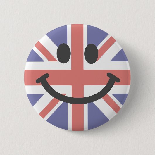 Badge Rond 5 Cm Visage britannique de drapeau (Devant)