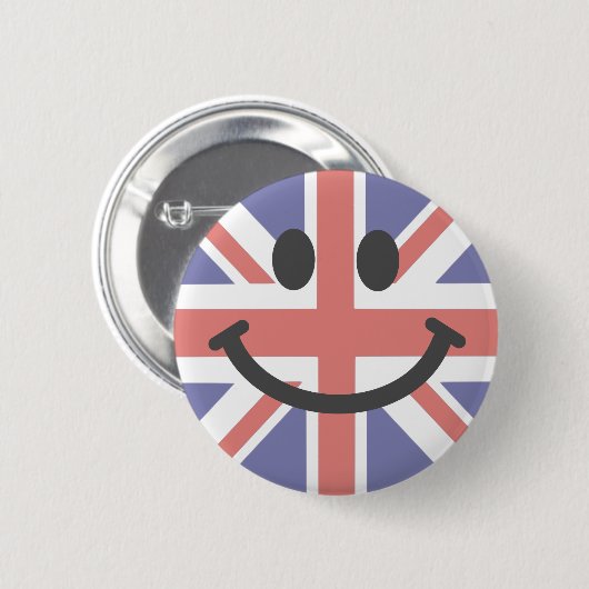 Badge Rond 5 Cm Visage britannique de drapeau (Devant & derrière)
