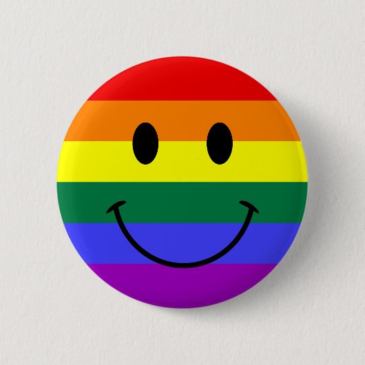 Badge Rond 5 Cm Visage de bande arc-en-ciel brillant (Devant)