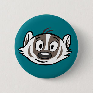 Badge Rond 5 Cm Visage de blaireau de boomer du raton laveur   de