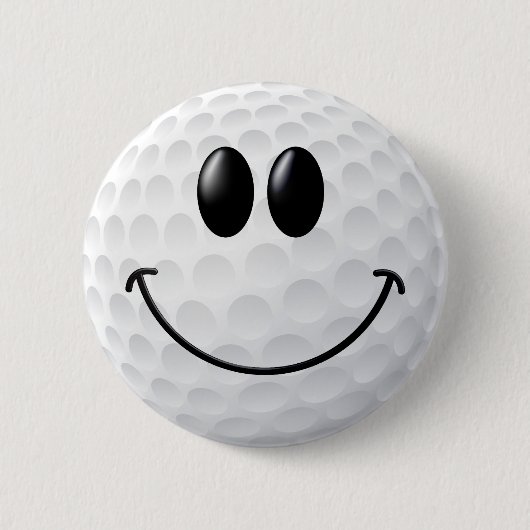 Badge Rond 5 Cm Visage de boule de golf (Devant)