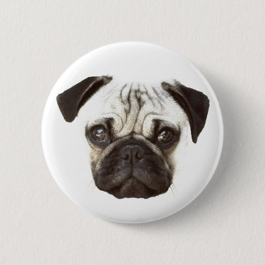 Badge Rond 5 Cm Visage de carlin (Devant)