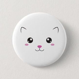 Badge Rond 5 Cm Visage de chat de Kawaii