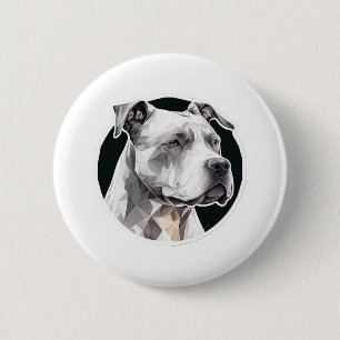 Badge Rond 5 Cm Visage de chien Pitbull