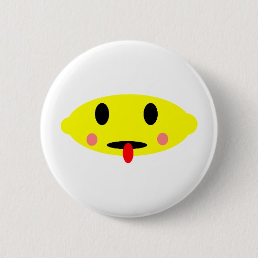Badge Rond 5 Cm Visage de citron (Devant)