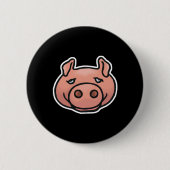 Badge Rond 5 Cm visage de cochon (Devant)
