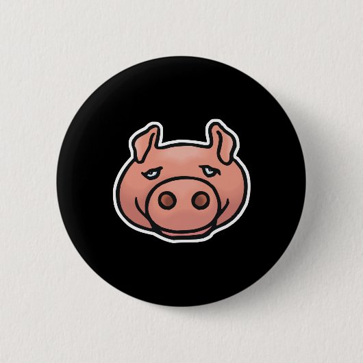Badge Rond 5 Cm visage de cochon (Devant)