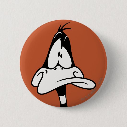 Badge Rond 5 Cm Visage de DAFFY DUCK™ Confus (Devant)