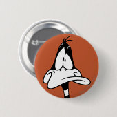 Badge Rond 5 Cm Visage de DAFFY DUCK™ Confus (Devant & derrière)