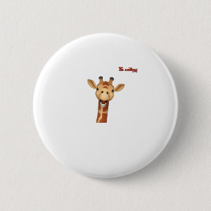 Badge Rond 5 Cm visage de girafe enthousiaste emoji