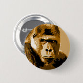 Badge Rond 5 Cm Visage de Gorilla (Devant & derrière)