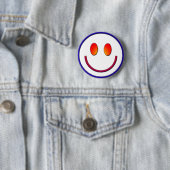 Badge Rond 5 Cm Visage de gradient d'arc-en-ciel (En situation)