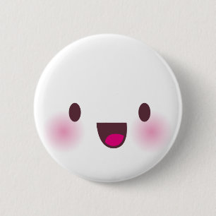 Badge Rond 5 Cm visage de Kawaii